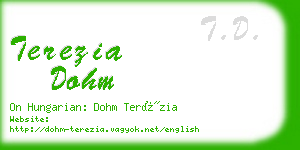 terezia dohm business card